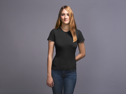 Black Premium 160 Women Round Neck