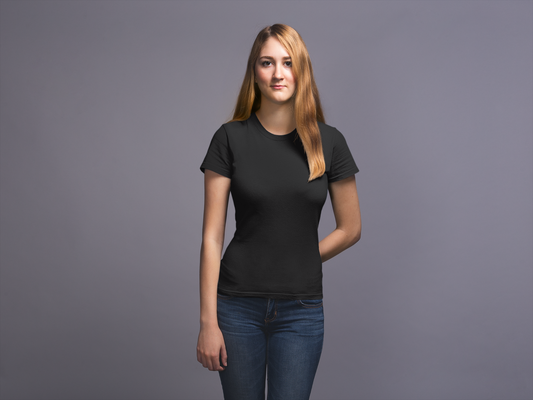Black Premium 160 Women Round Neck