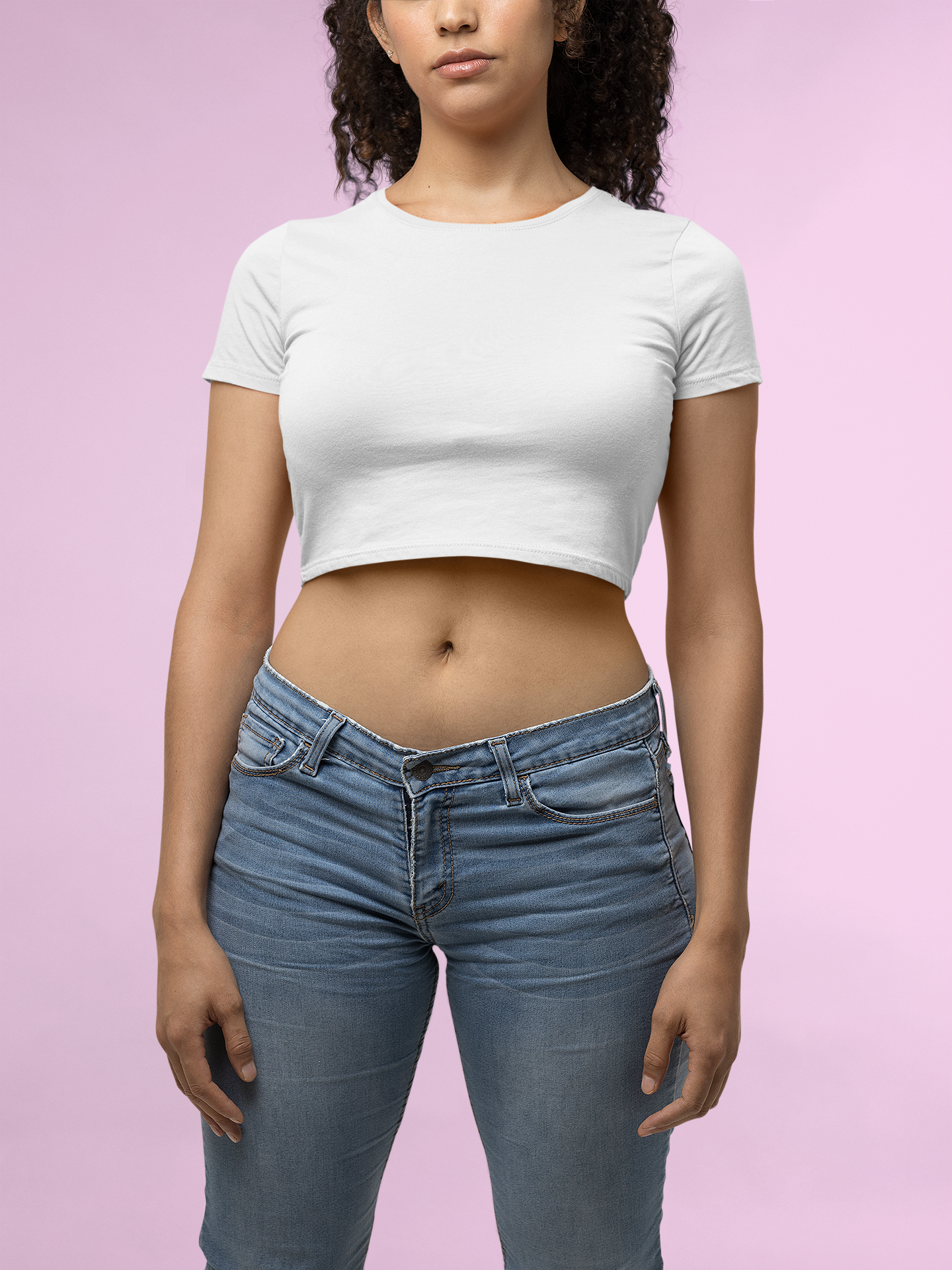 White Premium 160 Women Crop Top