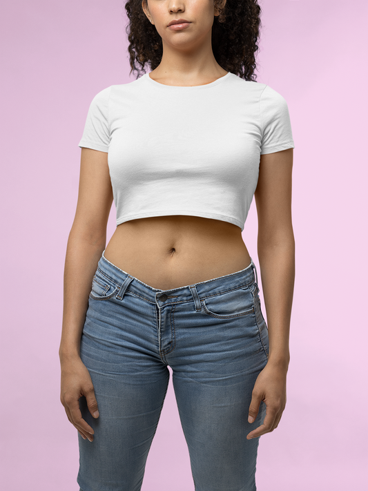 White Premium 160 Women Crop Top