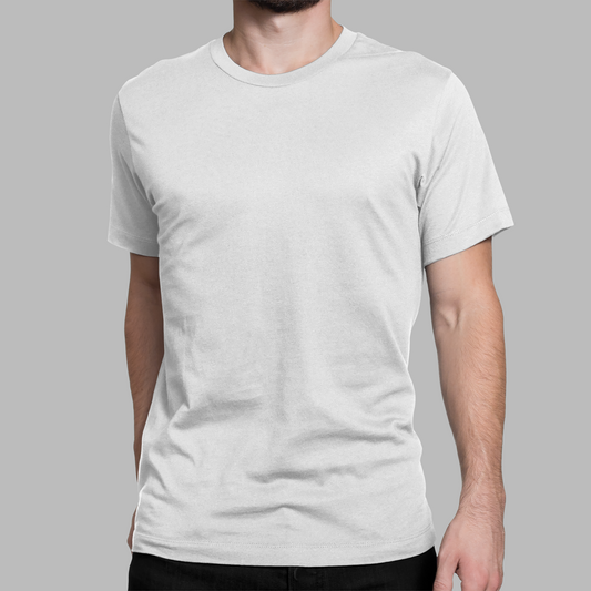 White HTR Premium 160 GSM Unisex Round Neck
