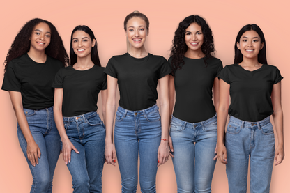 Black Premium 160 Women Round Neck