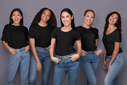Black Premium 160 Women Round Neck