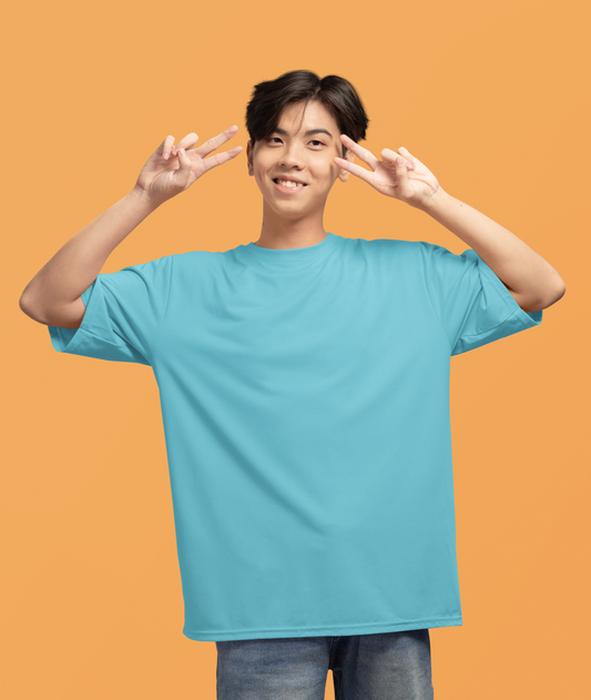 Cyan Men 220 GSM Oversized