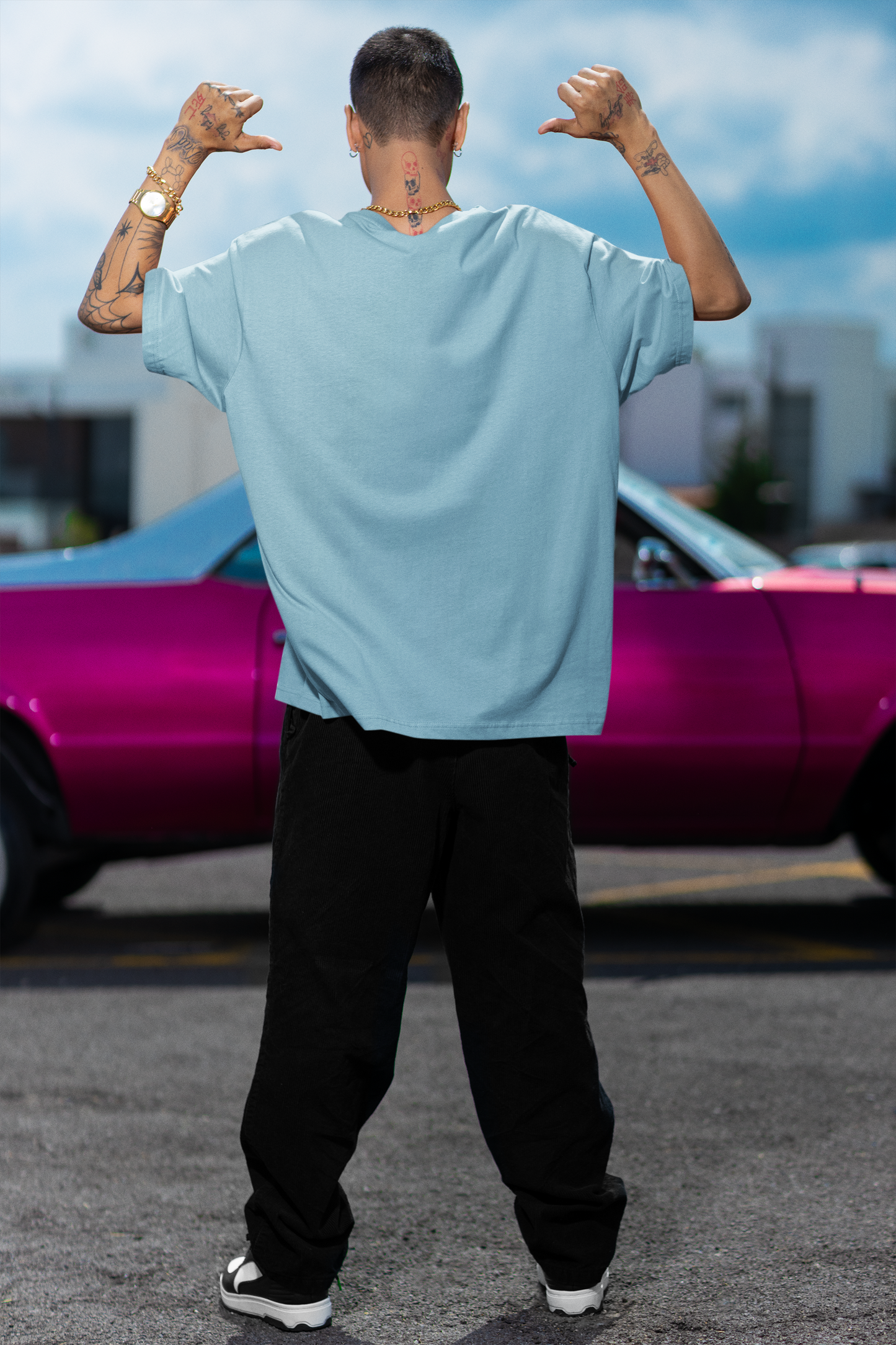 Cyan Men 220 GSM Oversized