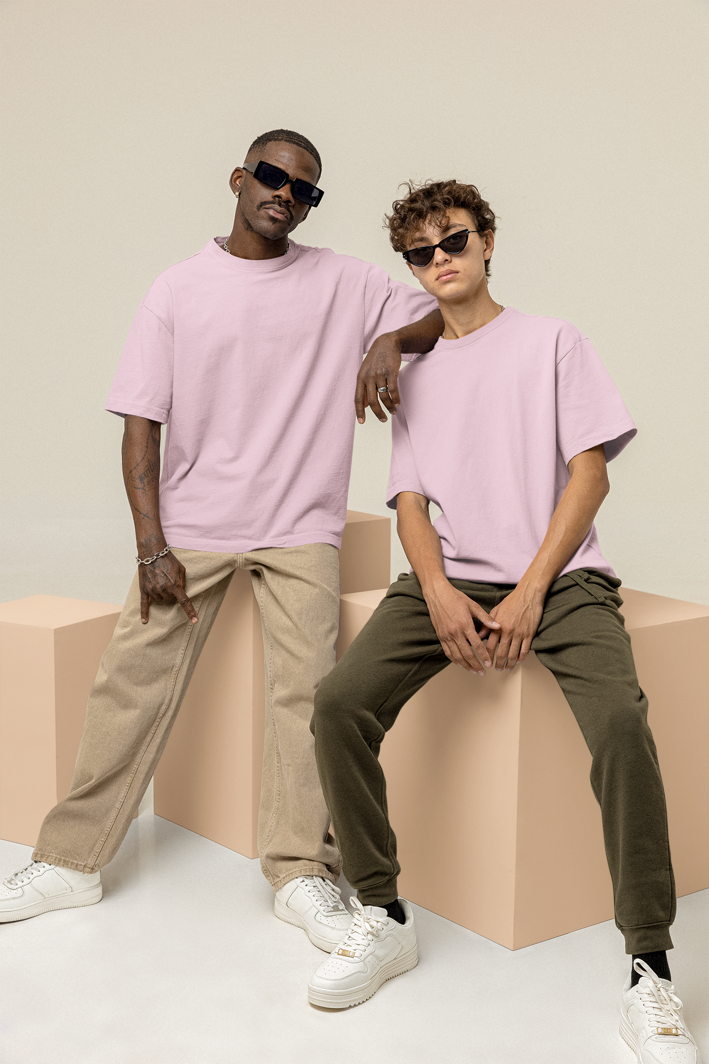Soft Pink Men Premium 180 Oversized