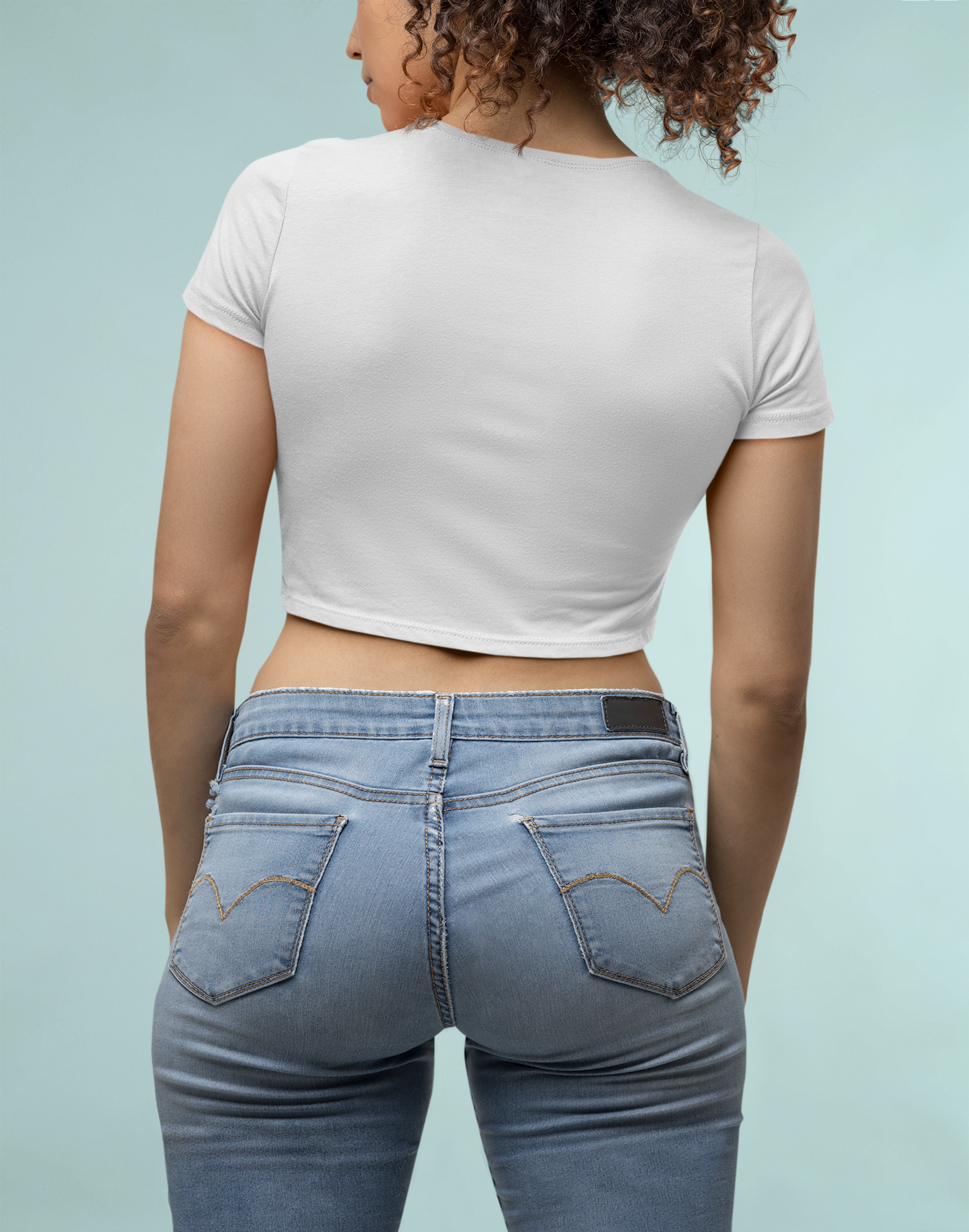 White Premium 160 Women Crop Top