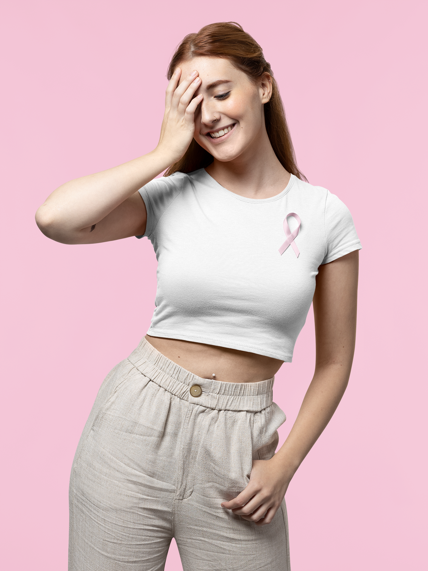 White Premium 160 Women Crop Top
