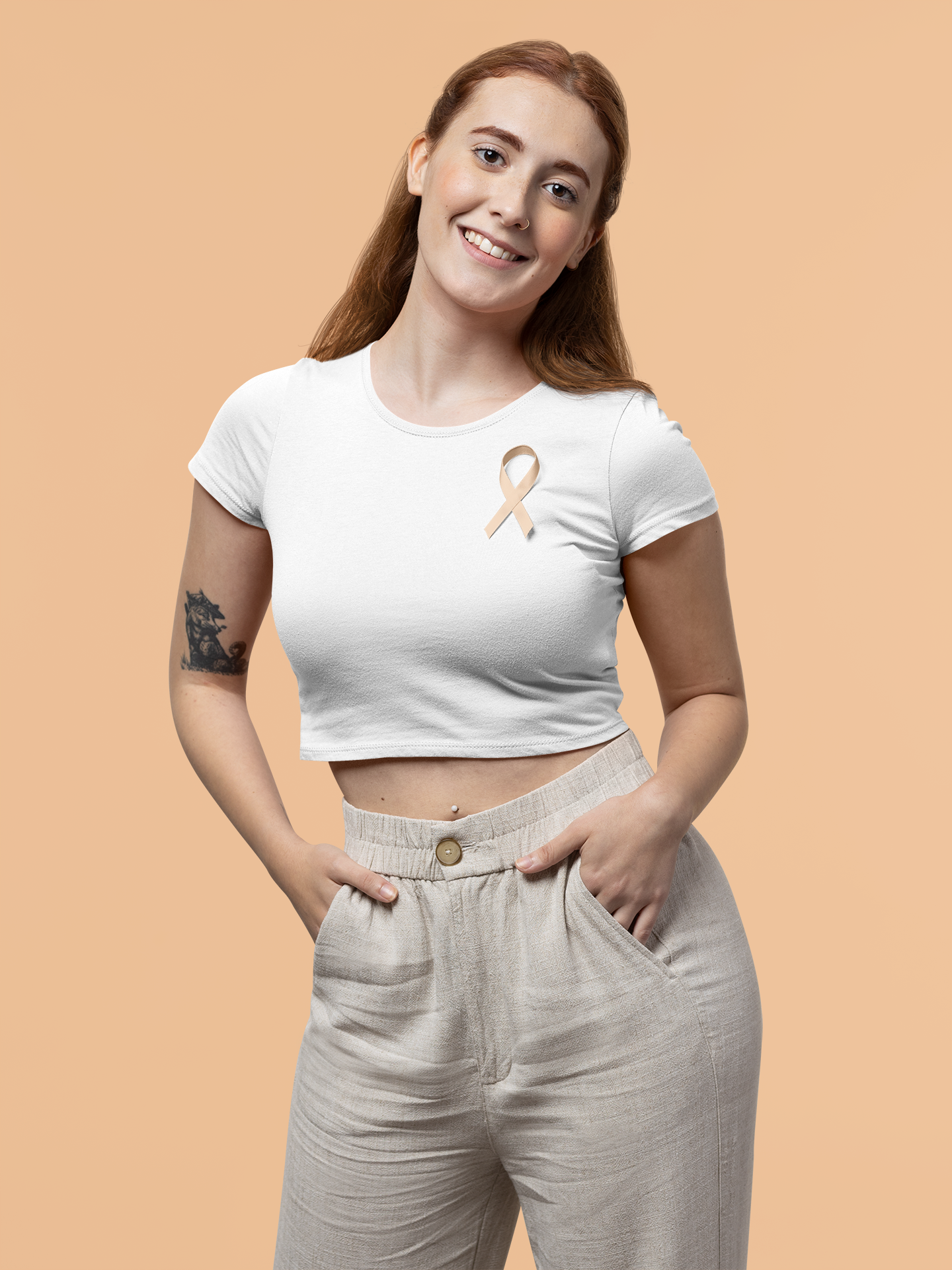 White Premium 160 Women Crop Top