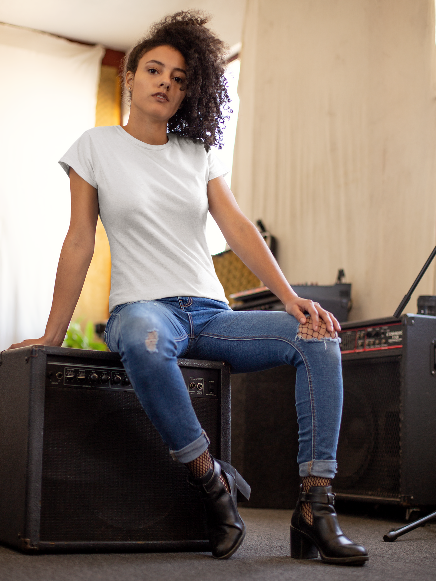White HTR Premium 160 GSM Unisex Round Neck