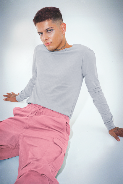Grey HTR Men Platinum 180 Full Sleeve Round Neck