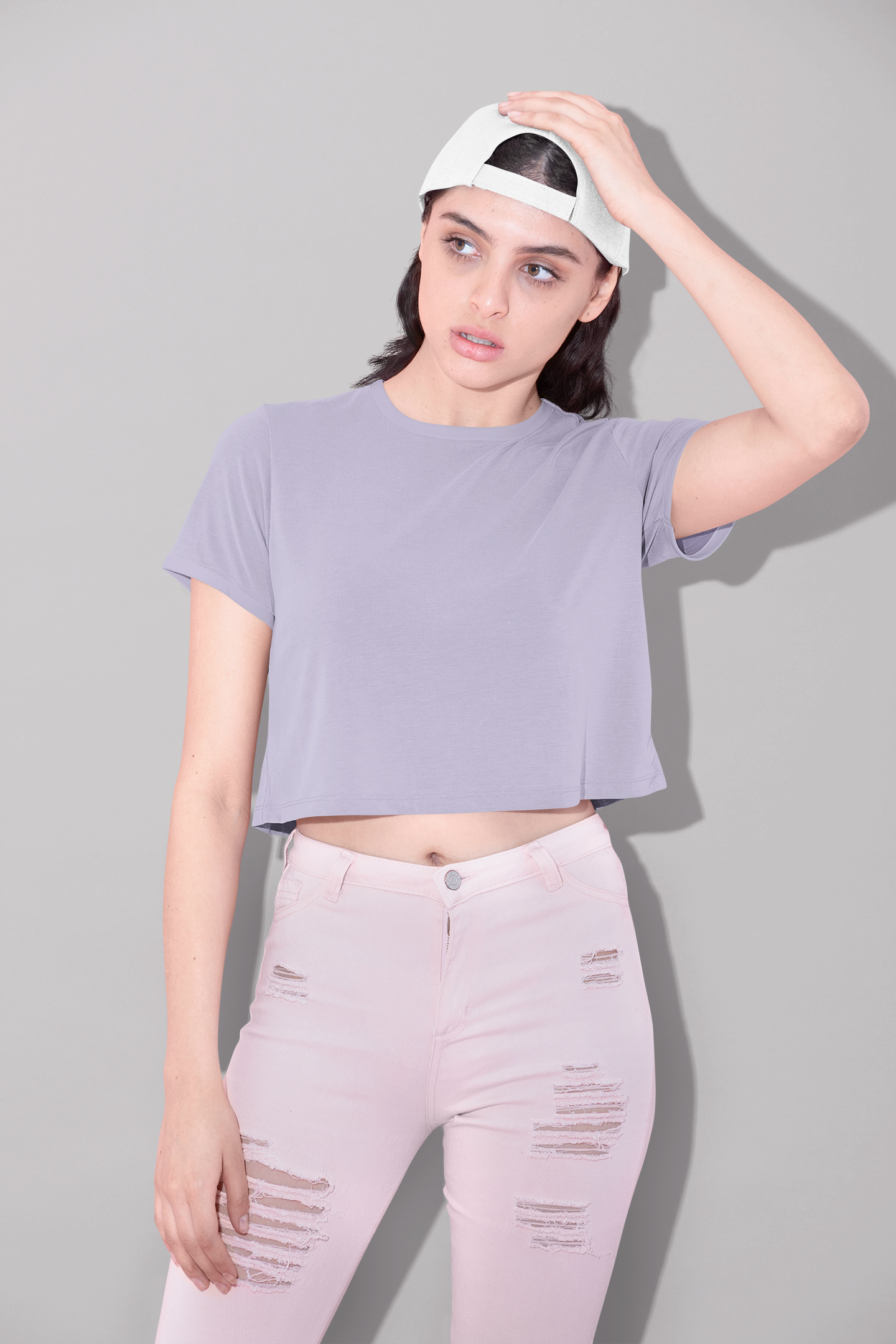 Lilac Premium 160 Women Crop Top