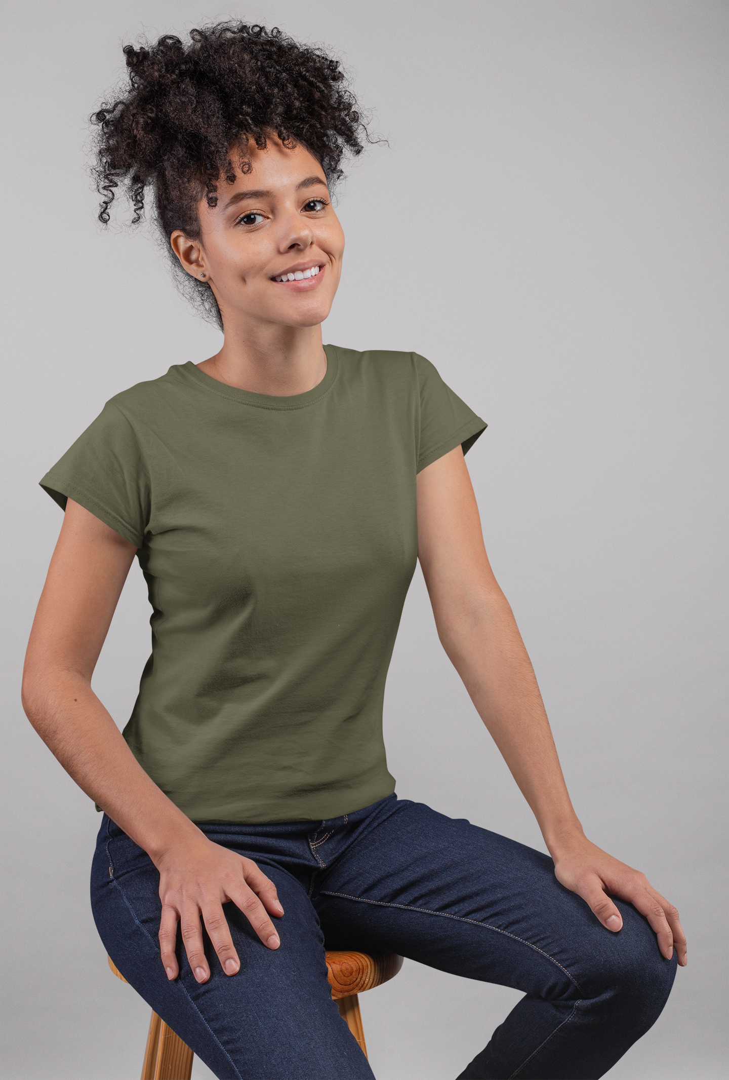 Olive Green Premium 160 GSM Unisex Round Neck