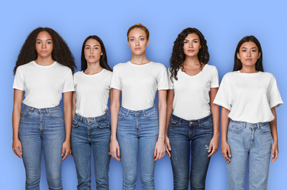 White Premium 160 Women Round Neck
