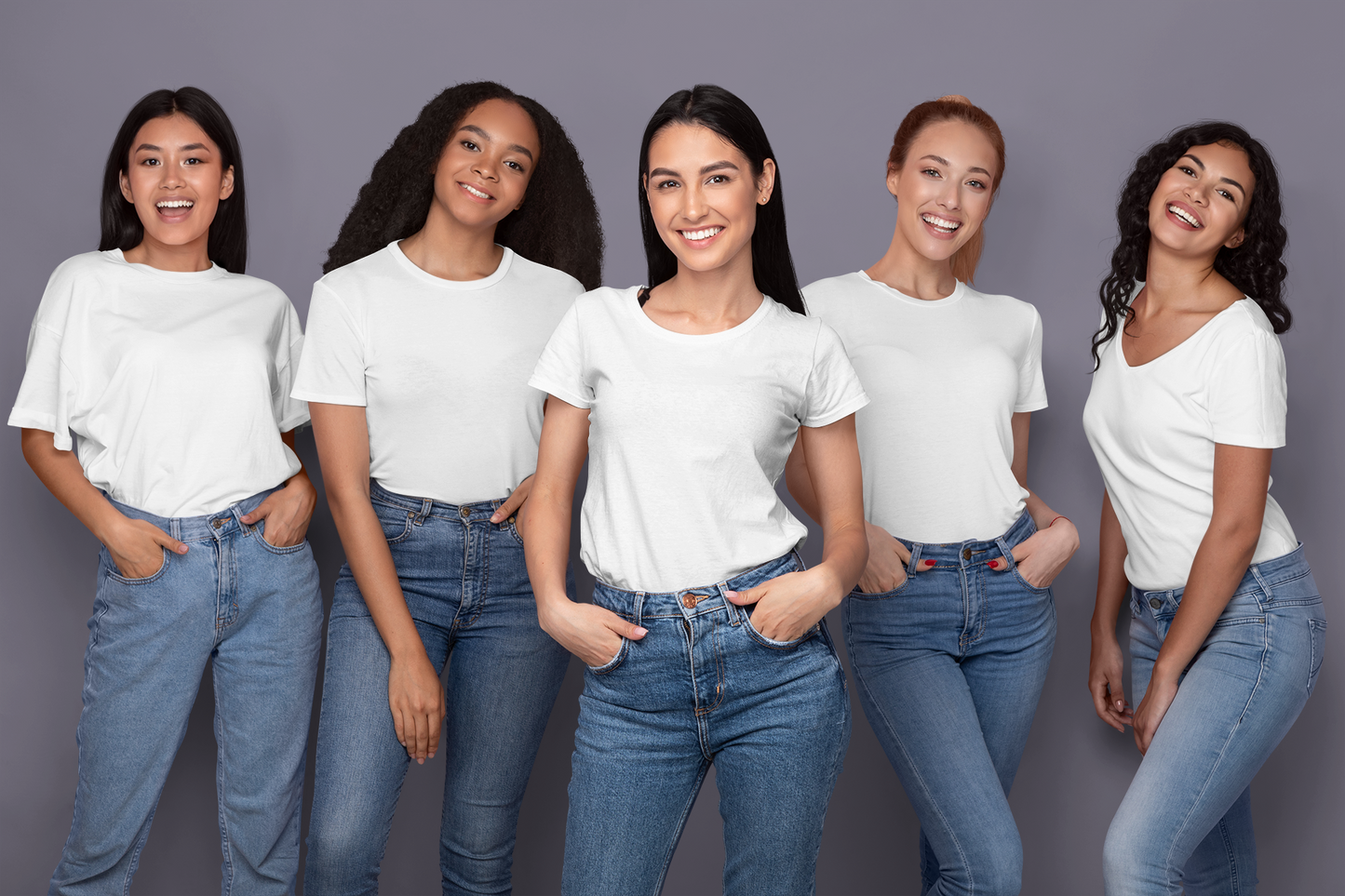 White Premium 160 Women Round Neck