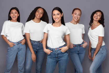 White Premium 160 Women Round Neck