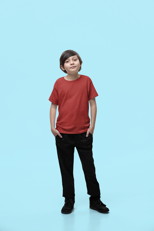 Red Kids Premium 160 Round Neck