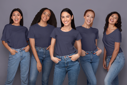 Navy Blue Premium 160 Women Round Neck
