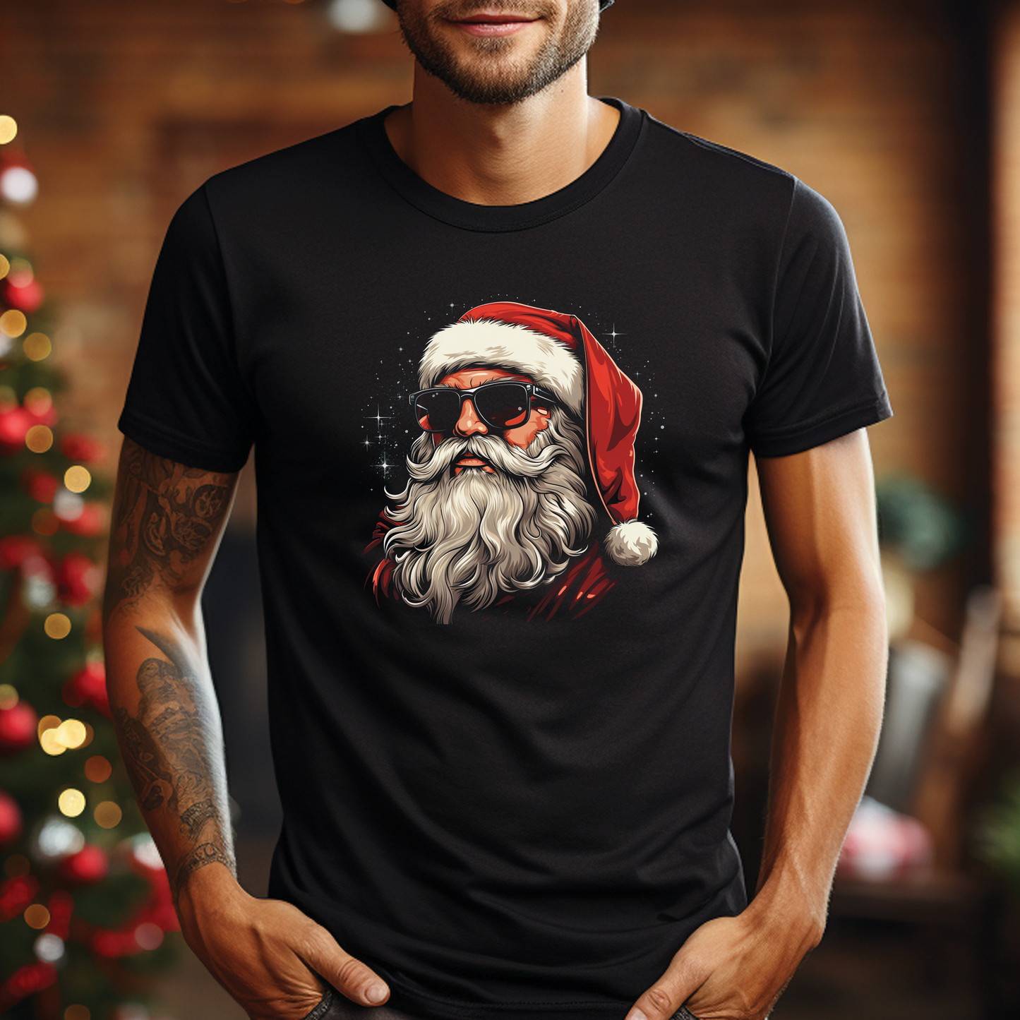 Dyemension: Merry Christmas - Santa Clause Printed T-Shirt