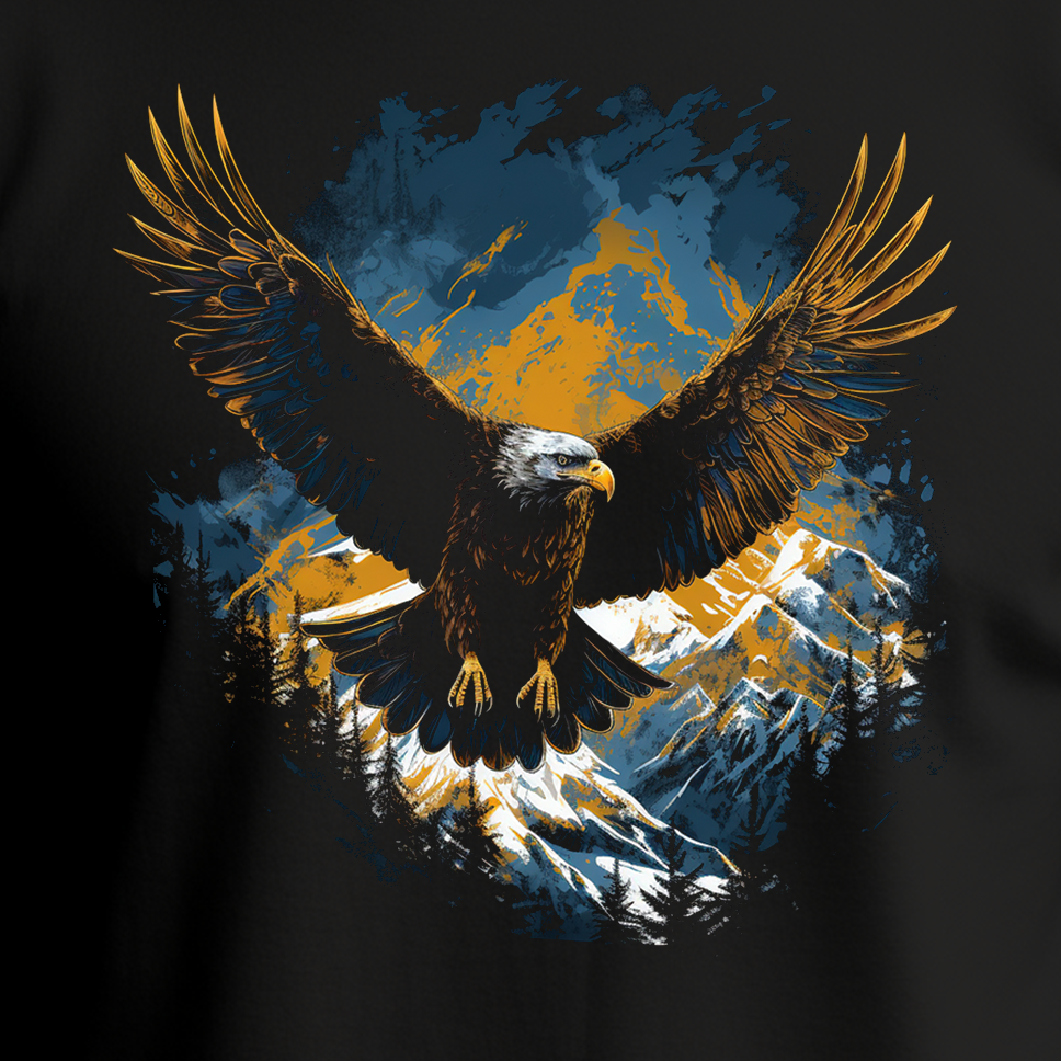 Dyemension: Fearless Flying Eagle Printed T-Shirt