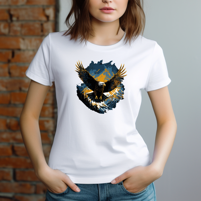 Dyemension: Fearless Flying Eagle Printed T-Shirt