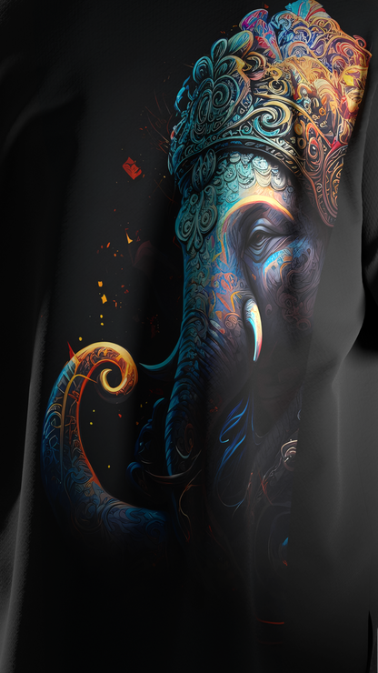 Dyemension: Ganpati Bappa Morya : Modern Mythology Printed T-Shirt #2