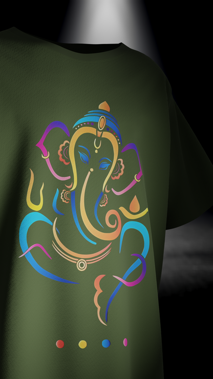 Dyemension: Ganpati Bappa Morya : Modern Mythology Printed T-Shirt #3