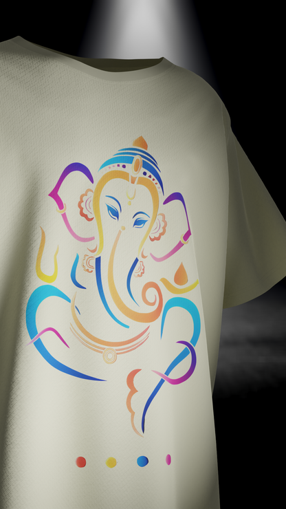 Dyemension: Ganpati Bappa Morya : Modern Mythology Printed T-Shirt #3