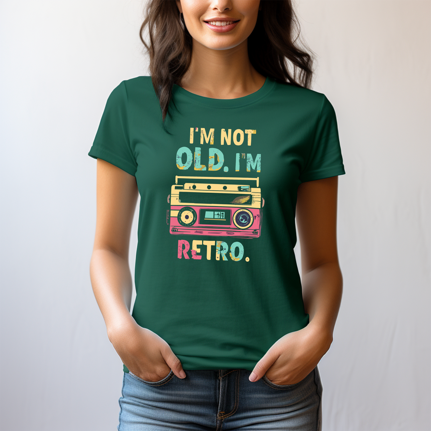 Dyemension: "I am not old, I am Retro." | Typography Printed Tshirt