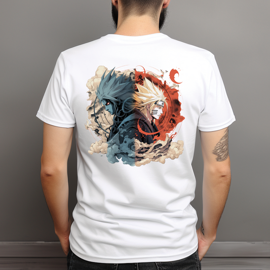 Dyemension : Anime : Fighting Naruto Back Printed T-Shirt