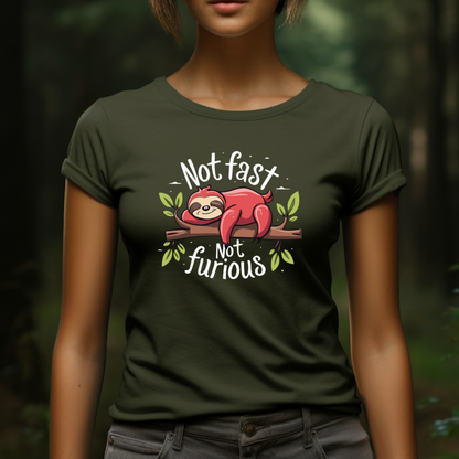 Dyemension: Typography  - "Not Fast, Not Furious" Printed T-Shirt