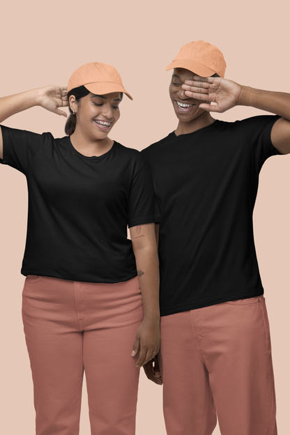 Black Premium Supima 180 GSM Unisex Round Neck
