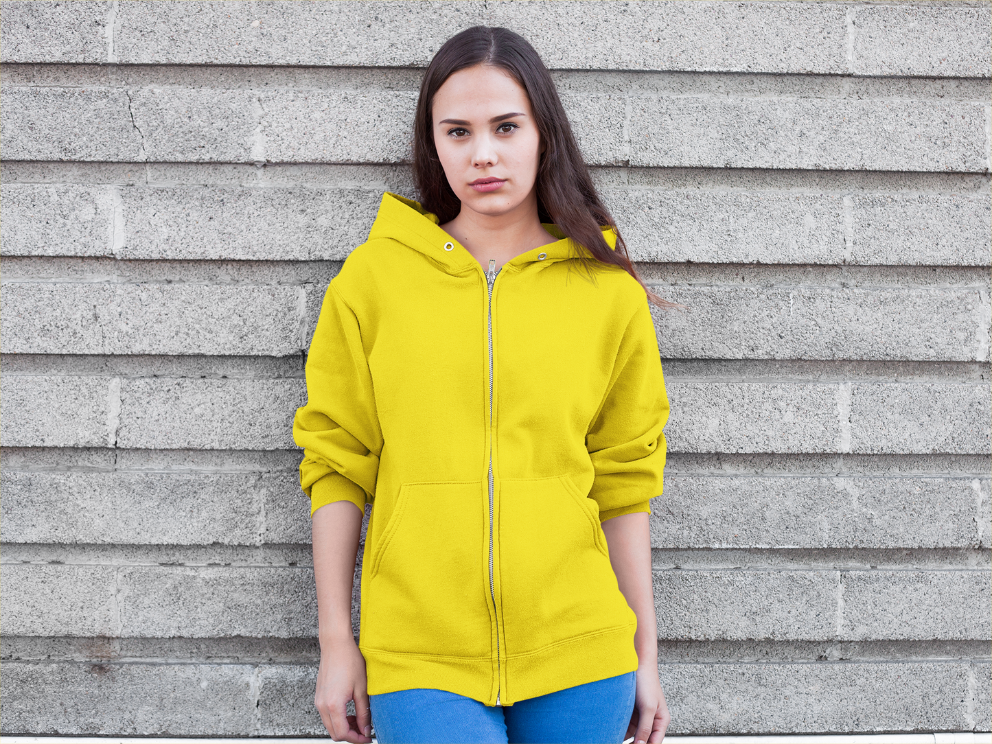 Yellow Snowsoft Unisex Zipper Hoodie