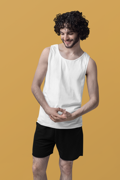 White Men Premium 160 Tank Top