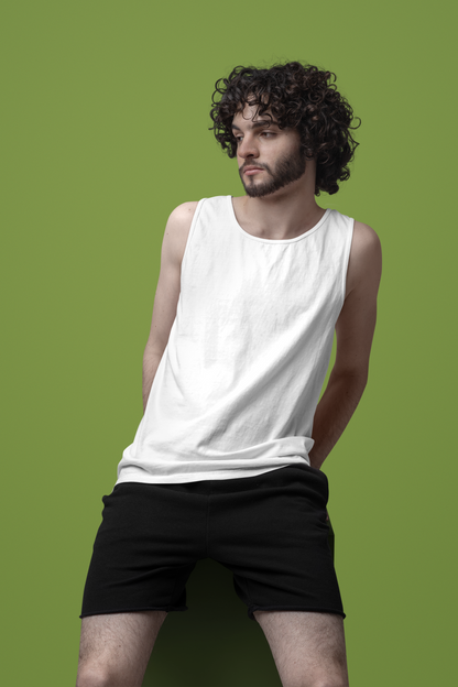 White Men Premium 160 Tank Top