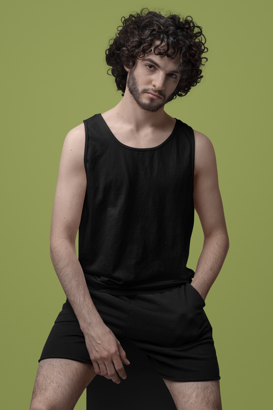 Black Men Premium 160 Tank Top