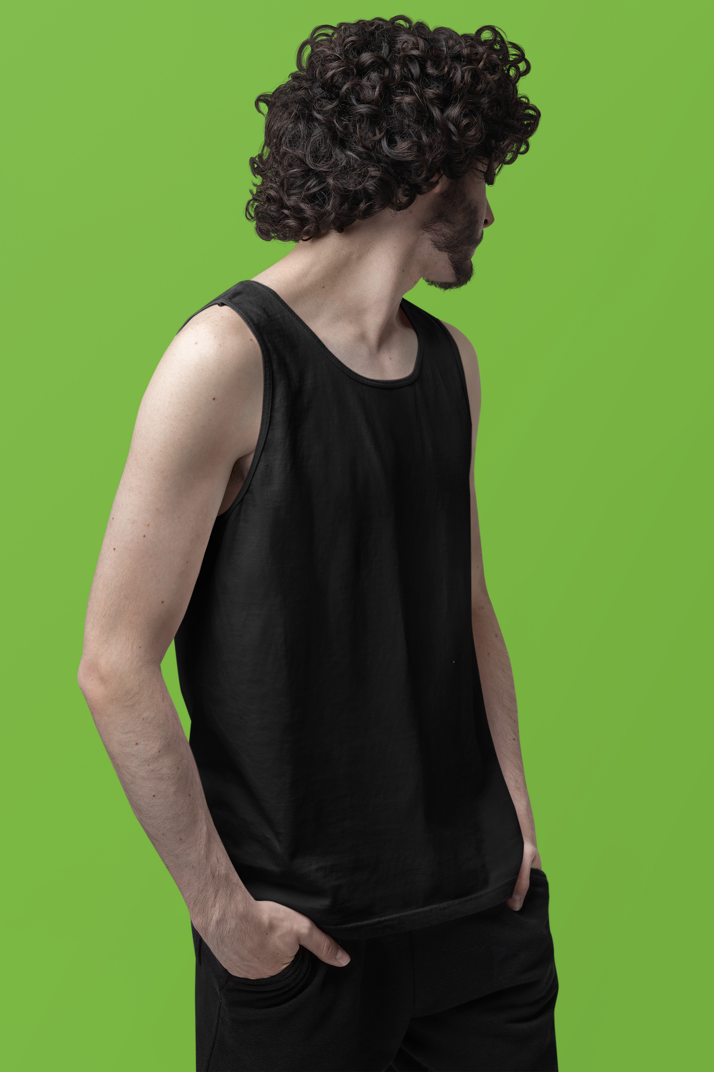 Black Men Premium 160 Tank Top