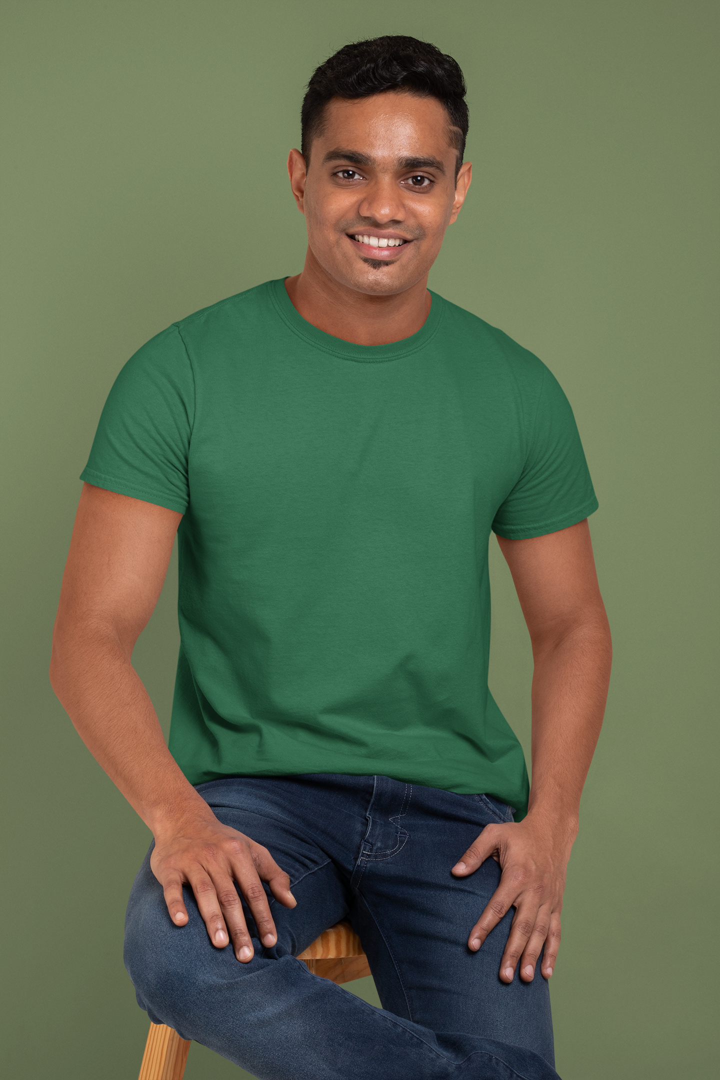Bottle Green Platinum 180 GSM Unisex Round Neck
