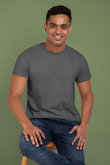Asphalt Platinum 180 GSM Unisex Round Neck