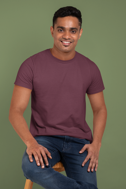 Maroon Platinum 180 GSM Unisex Round Neck