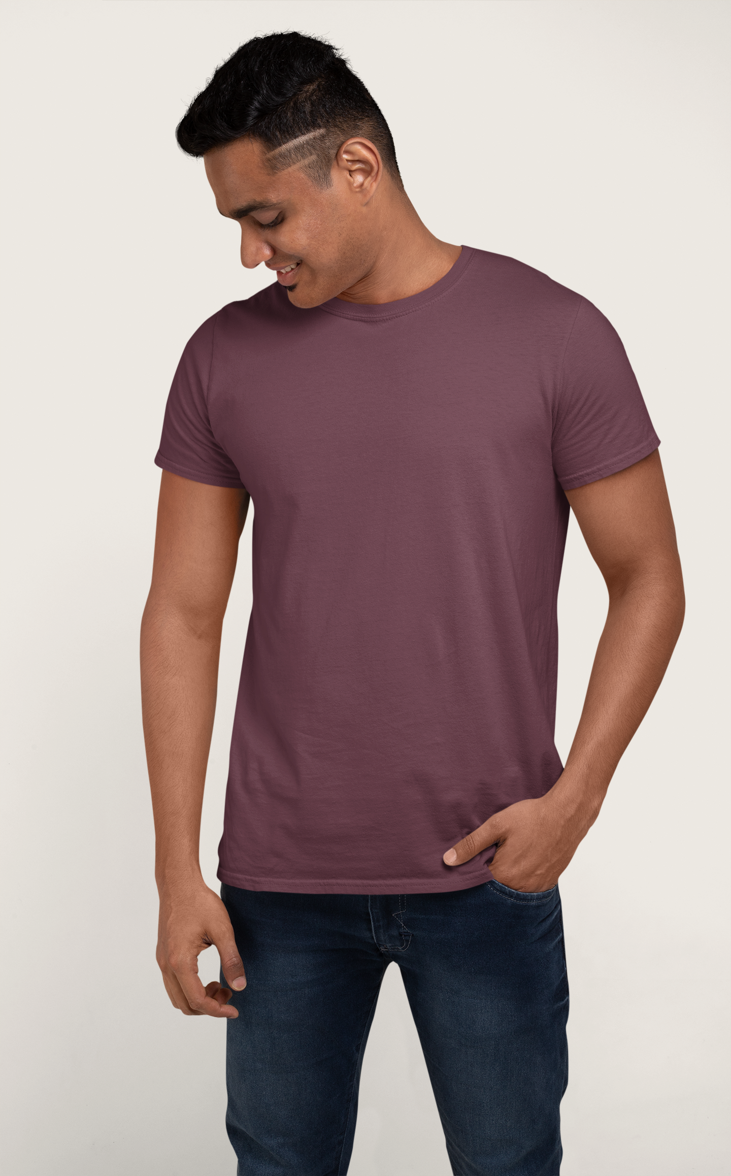 Maroon Platinum 180 GSM Unisex Round Neck