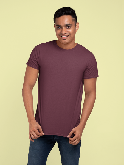 Maroon Platinum 180 GSM Unisex Round Neck