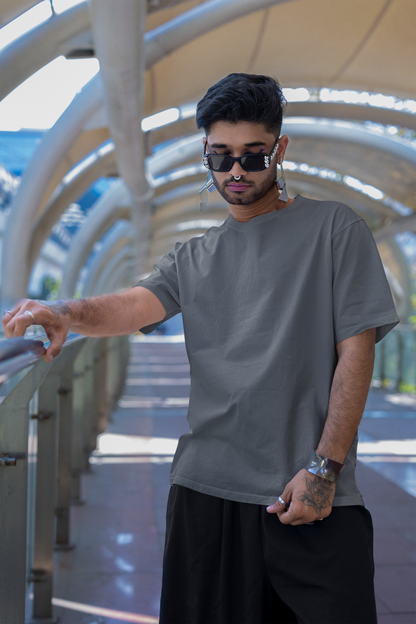 Stone Grey Men 240 GSM Oversized