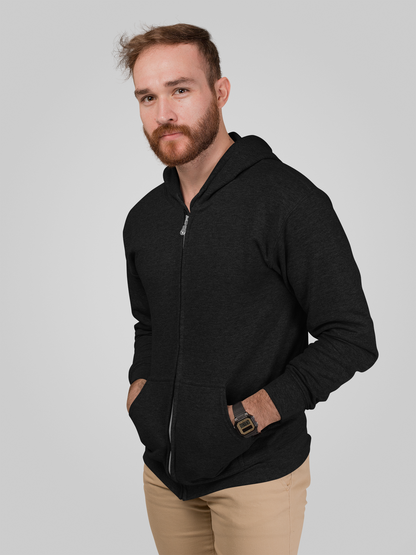 Black Snowsoft Unisex Zipper Hoodie
