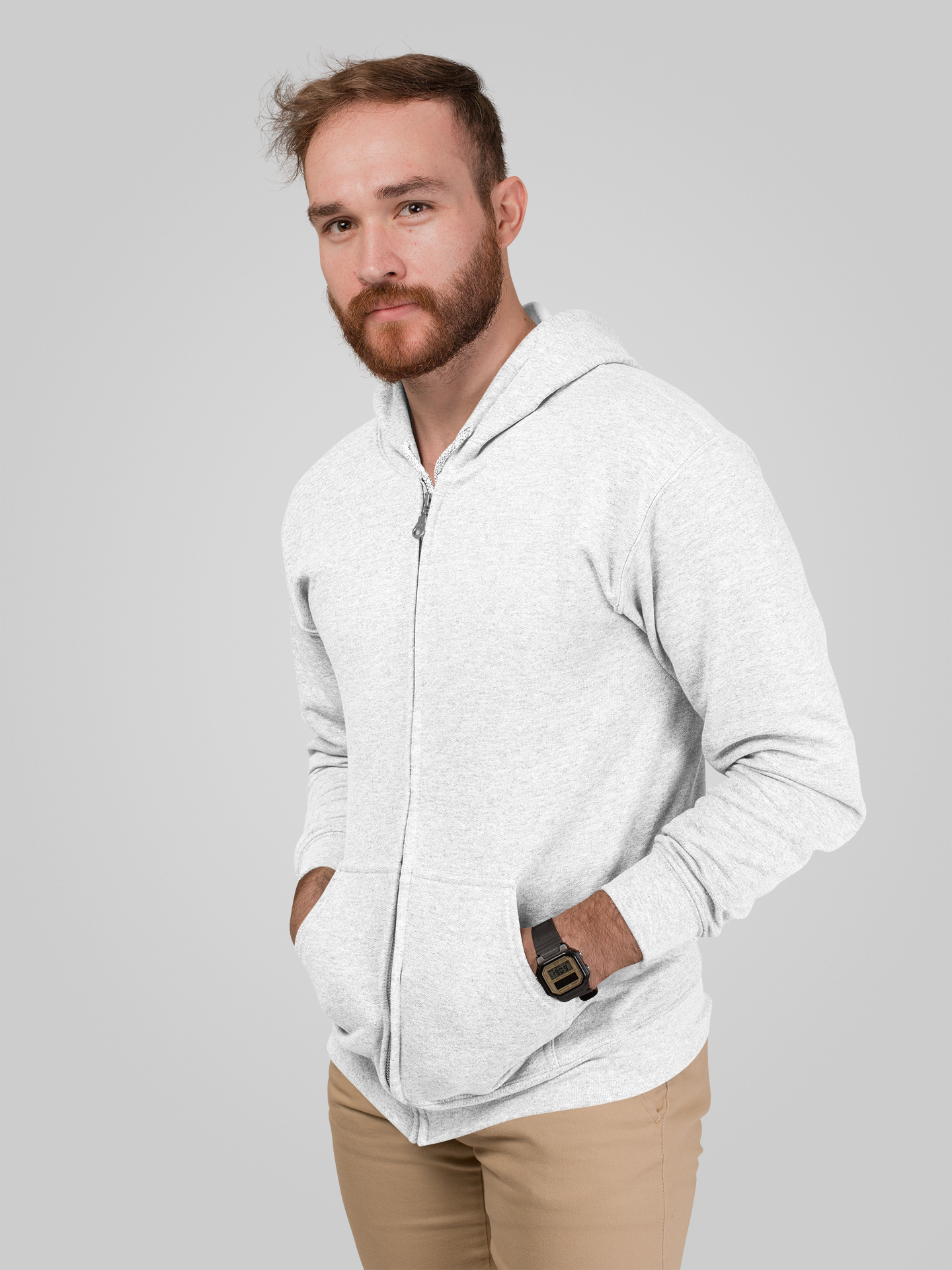 White Snowsoft Unisex Zipper Hoodie