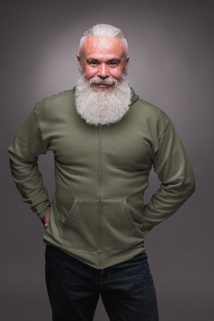 Olive Green Snowsoft Unisex Zipper Hoodie