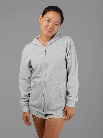 Grey HTR Snowsoft Unisex Zipper Hoodie
