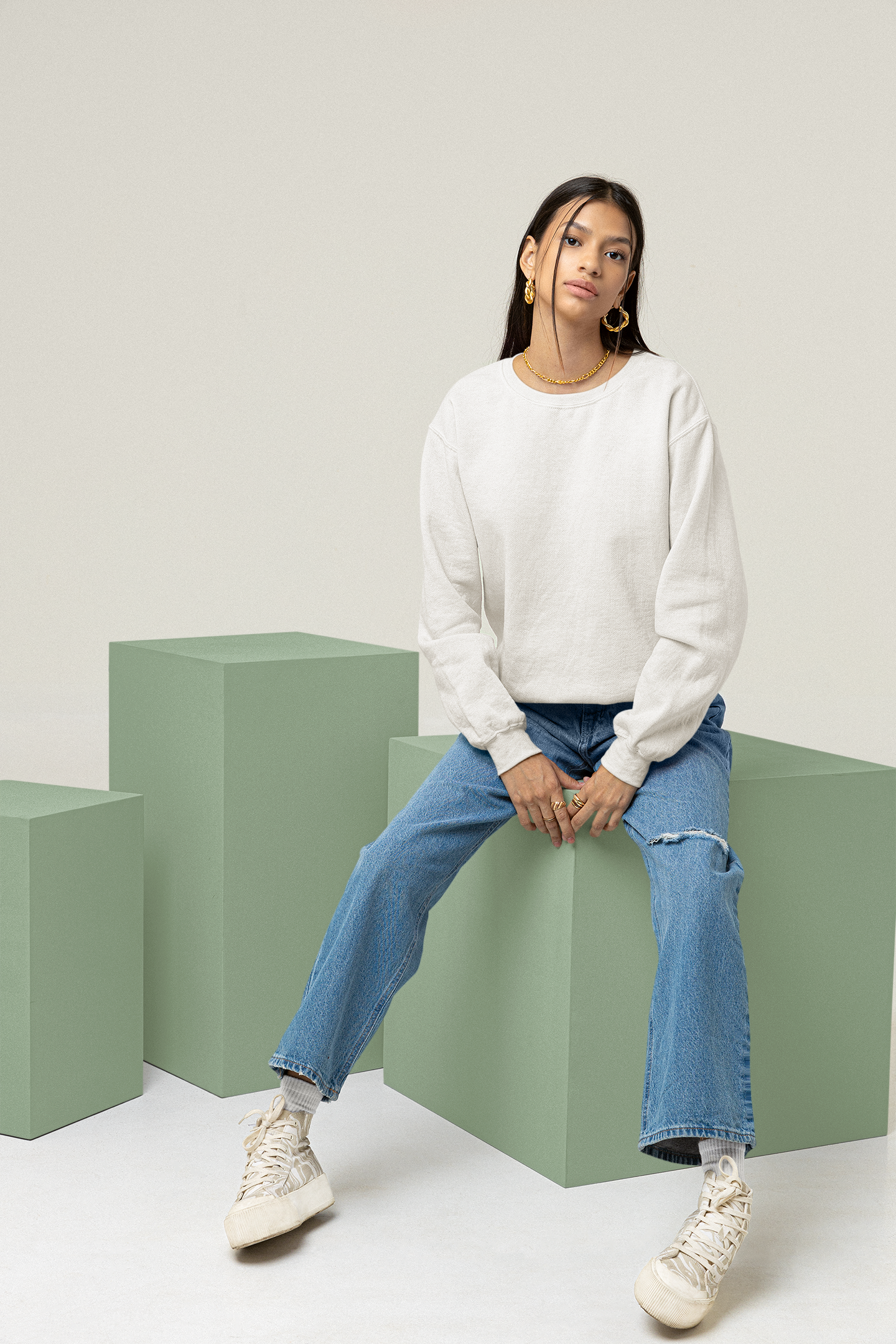 White Snowsoft Unisex Sweatshirt
