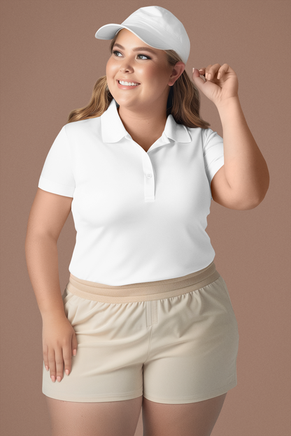 White CVC Polo Unisex Polo