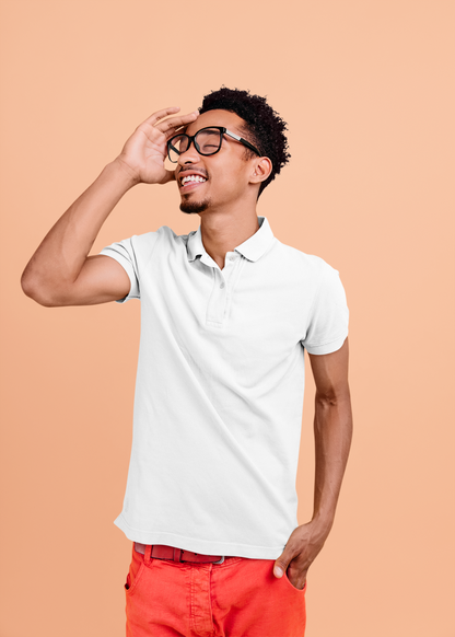 White CVC Polo Unisex Polo